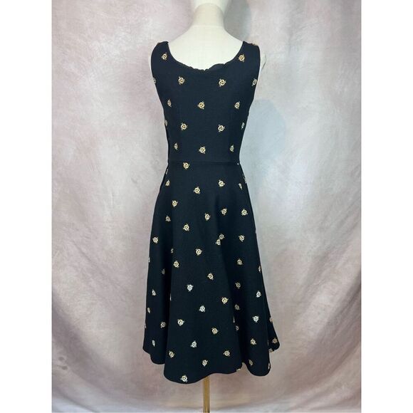 Vintage 1950s Wool Felt Embroidered Dress Swing Rockabilly Pinup Mod - Picture 2 of 8